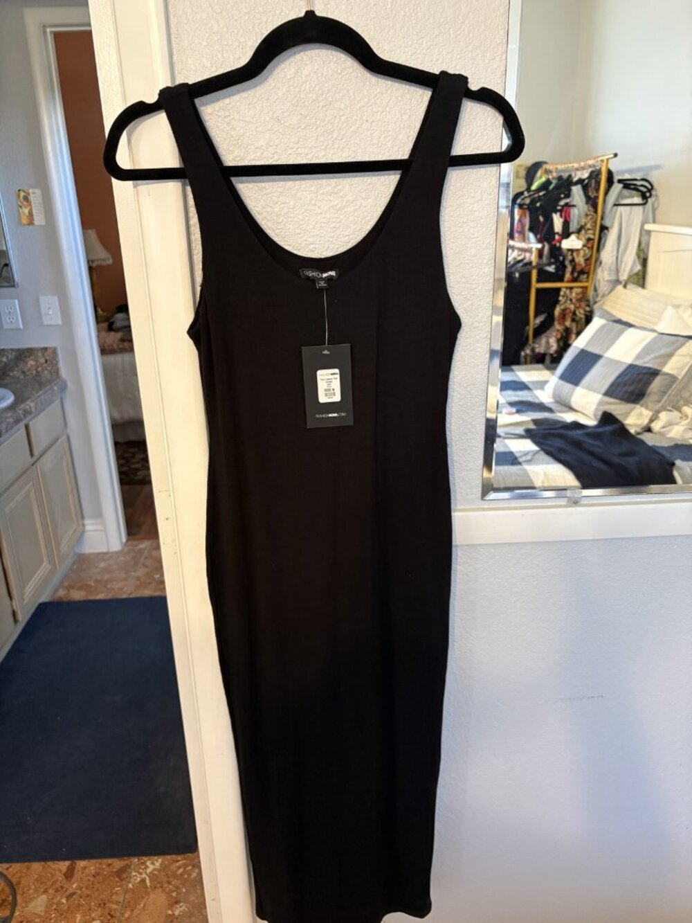 Fashion Nova Your Needs Met Dress — Black, Double Lined, Size M, NWT